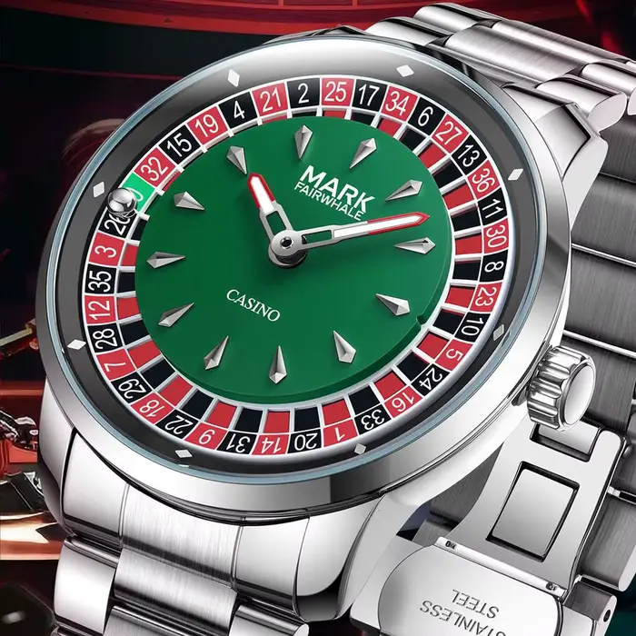 Mark Fairwhale 2025 nouvelle mode hommes montre à Quartz chiffres arabes cadran rotatif Roulette lumineux étanche