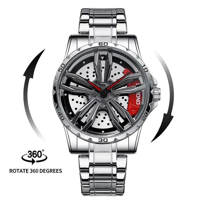 Montre mécanique creuse en acier inoxydable pour homme