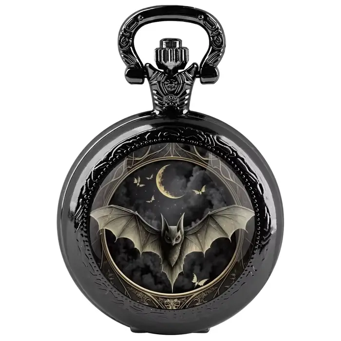 Montre de Poche à Quartz pour Homme et Femme, Design Chauve-Souris, Verre avant, Cadran Numérique Ar