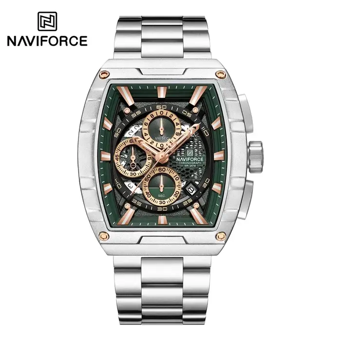 NAVIFORCE Montre-bracelet à quartz tonneau de luxe