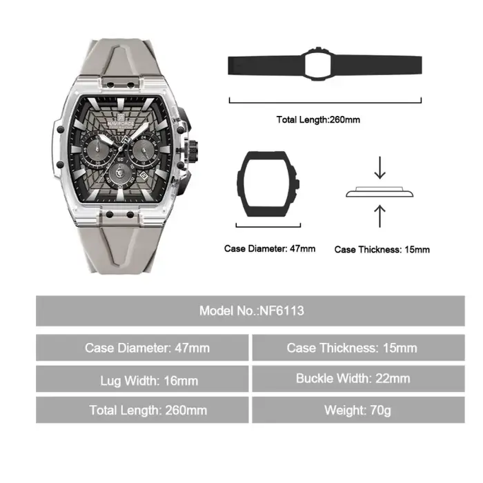 Montre multifonctionnelle Naviforce édition limitée avec aiguilles luminescentes et résistance à l'eau pour hommes occasions spéciales