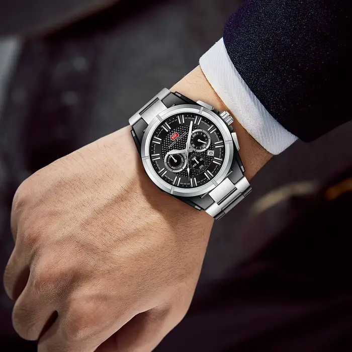 Montres Militaires Daniel Gorman Homme Quartz Résistante à l'Eau Chronomètre Bracelet Acier Occasions Spéciales