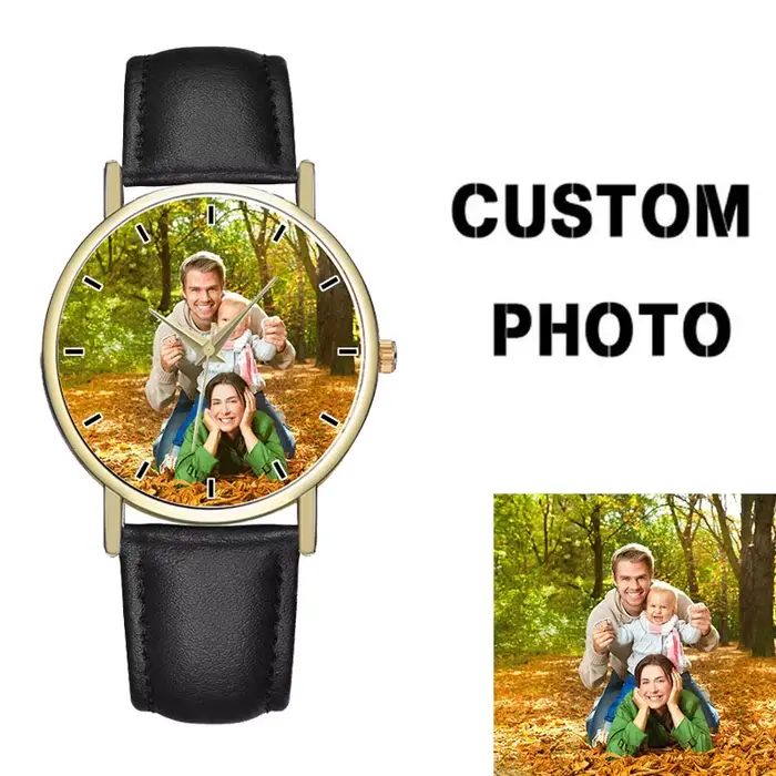 B-0000 montre personnalisée femmes hommes impression de votre image