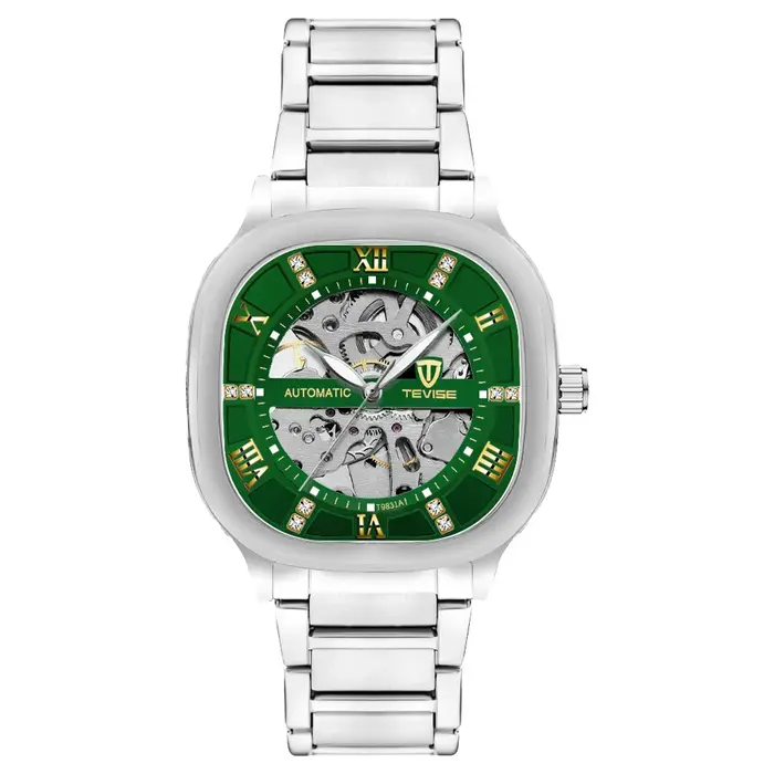 Montre automatique carrée rétro TEVISE pour homme