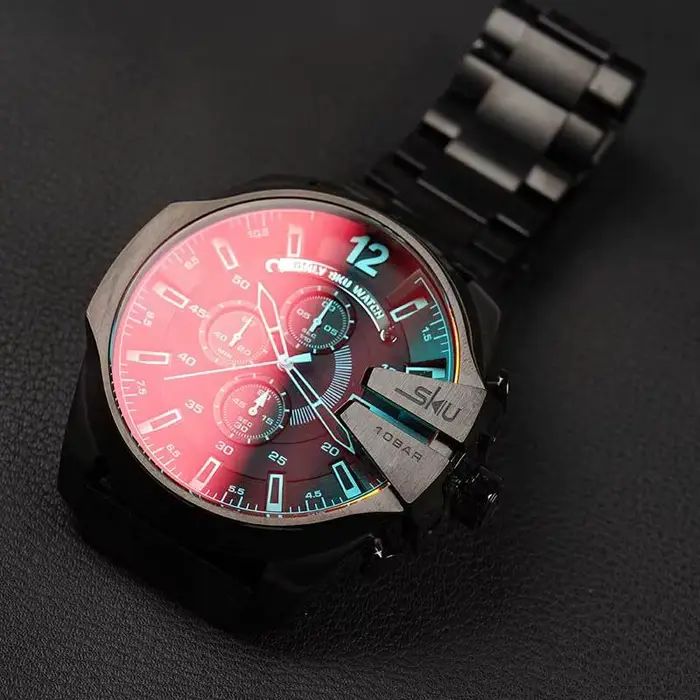 Montre SKU à quartz grande taille pour hommes avec chronographe et calendrier complet pour différentes occasions masculines
