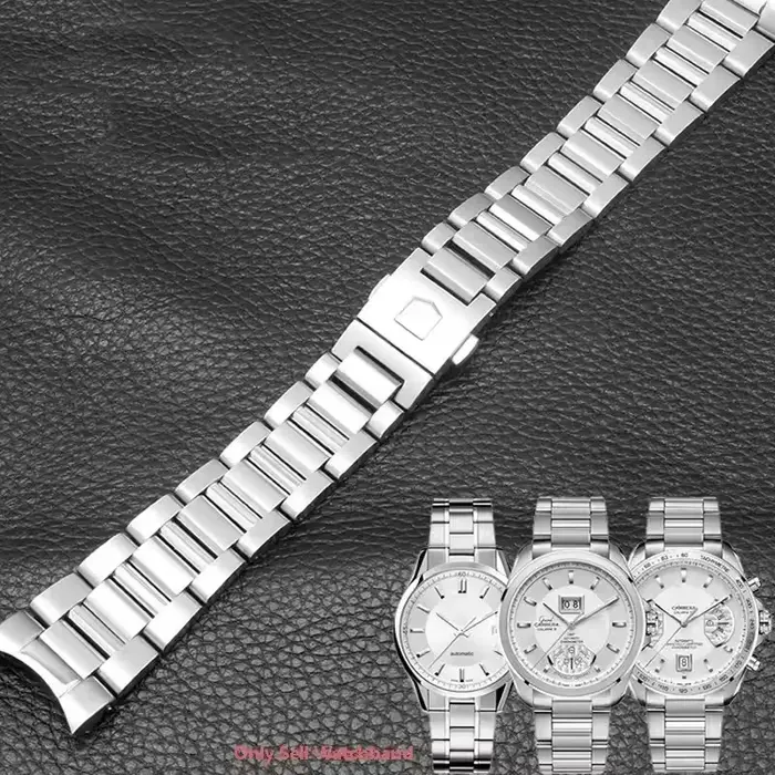 Bracelet de montre en acier inoxydable massif pour homme