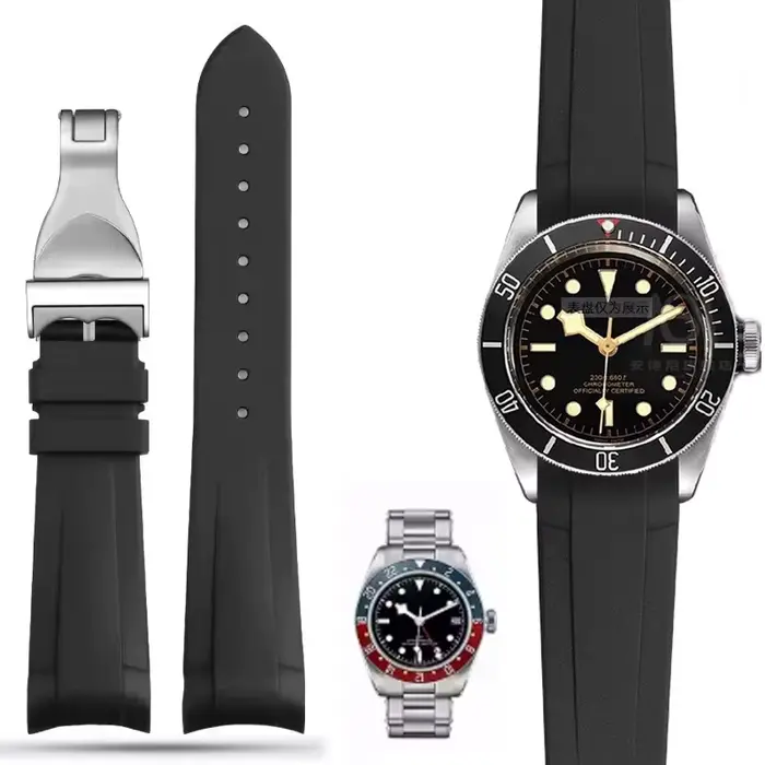 Bracelet de montre en caoutchouc naturel pour montres Tudor Black Bay 1958 41mm GMT Pelagos homme occasionnels spéciaux