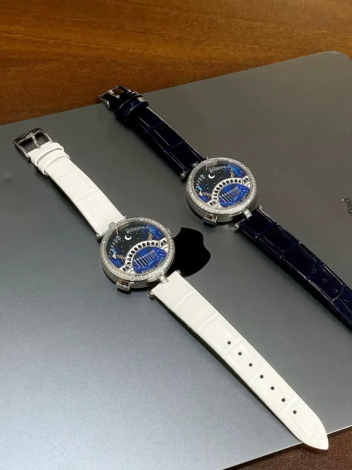 Montre pour femme BONEST GATTI : Design pont d'amoureux étoilé allemand avec cadran lumineux