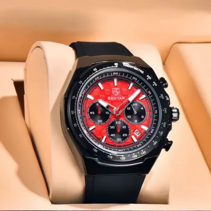 Montre Benyar 5215 à Quartz Multifonctionnelle Décontractée et Élégante pour Homme Occasions Spéciales et Quotidienne