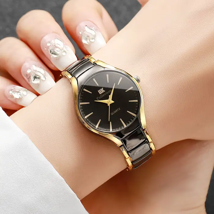 Mode femmes montres de luxe en acier inoxydable bande montre à Quartz pour dames horloge Reloj Mujer (sans boîte)