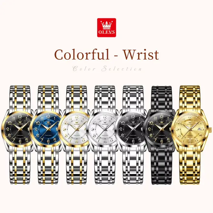 Montre OLEVS Quartz pour Femmes avec Fonction Chronographe et Date Résistante à l'Eau Occasions Spéciales et Quotidienne