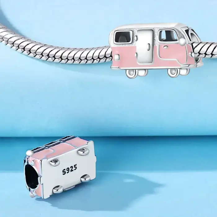 925 argent perlé rose série