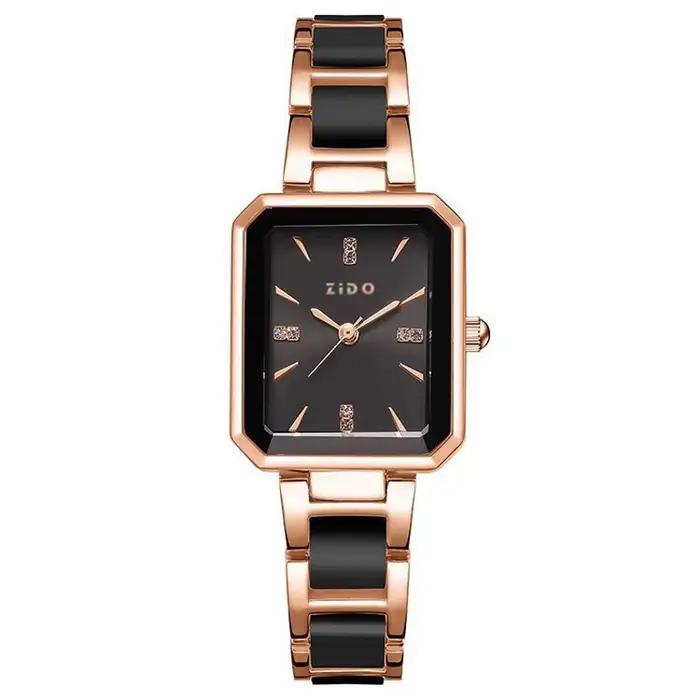 Montre en alliage rectangle quartz certifiée CE pour femmes style fashion et casual pour toutes occasions
