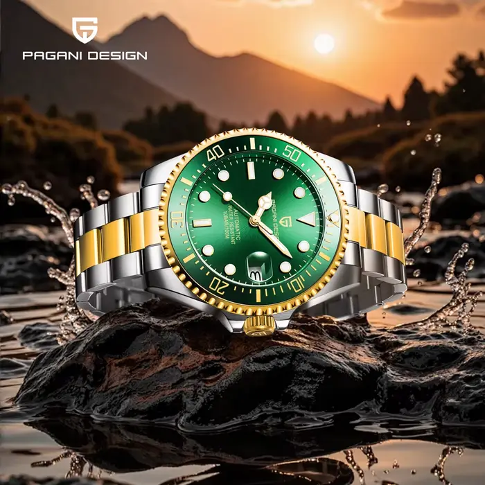 Montres PAGANI DESIGN, montre mécanique de luxe en or et argent pour hommes