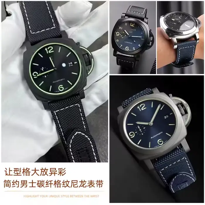 Bracelet de montre en tissu Nylon de haute qualité pour Panerai Luminor PAM01118