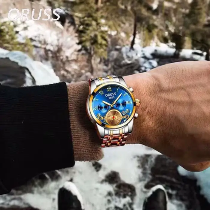 Montre à Quartz Luxe Étanche Homme Bracelet Acier Forme Cœur Horloge Date Occasions Spéciales