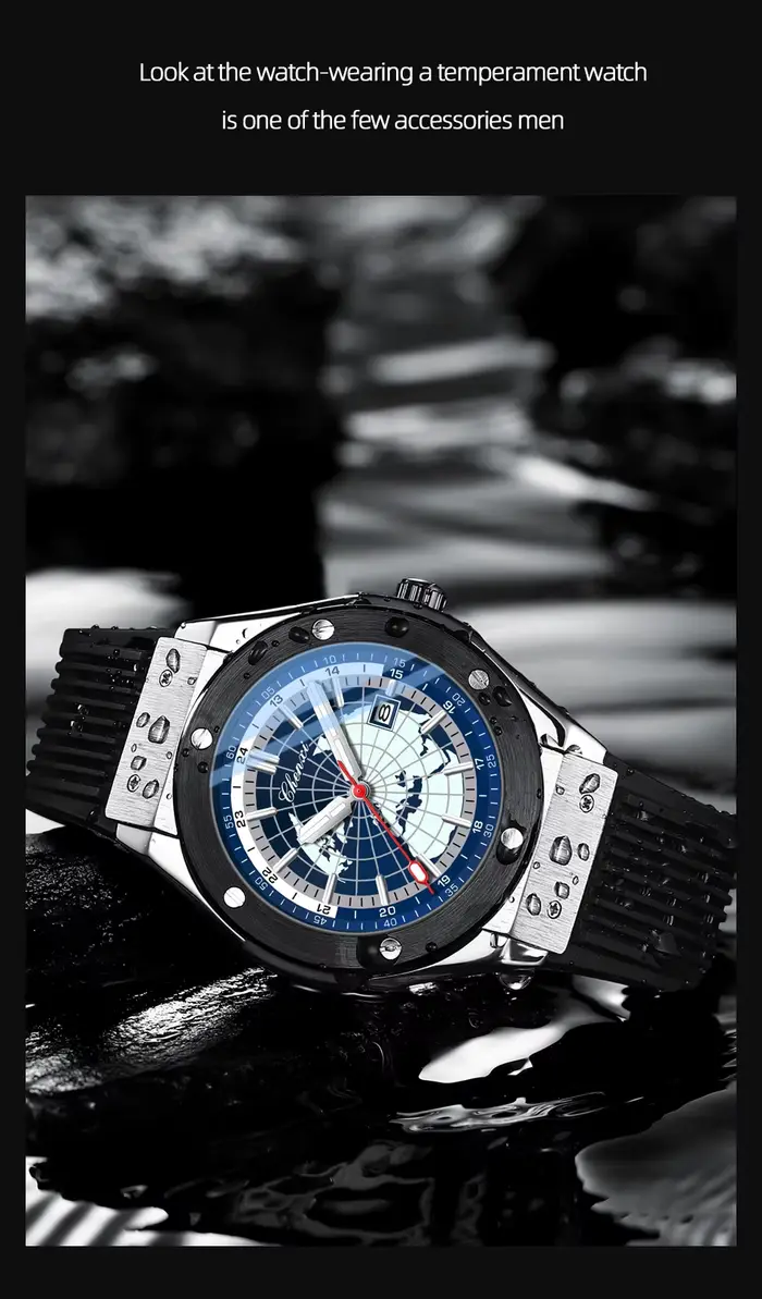 CHENXI 82442 montre à Quartz pour hommes mode Unique Sport horloge carte du monde militaire étanche montre-bracelet pour homme cadeau