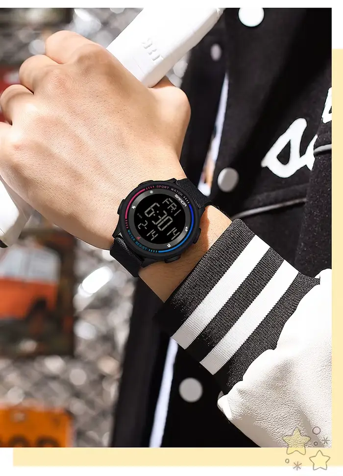 SANDA 6158 étudiant mouvement numérique adolescent garçon fille montre horloge à la mode étanche Sport