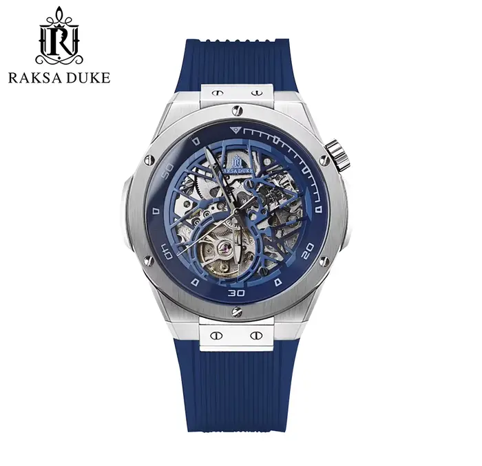 Montre pour hommes montre-bracelet mécanique bracelet en Silicone mode sport squelette montre lumine