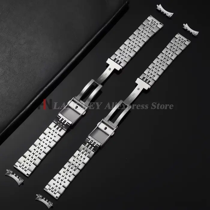 Bracelet de montre en acier inoxydable massif pour homme et femme finitions droites et courbes pour Omega Rolex Seiko Jubilee occasions spéciales professionnelles sociales