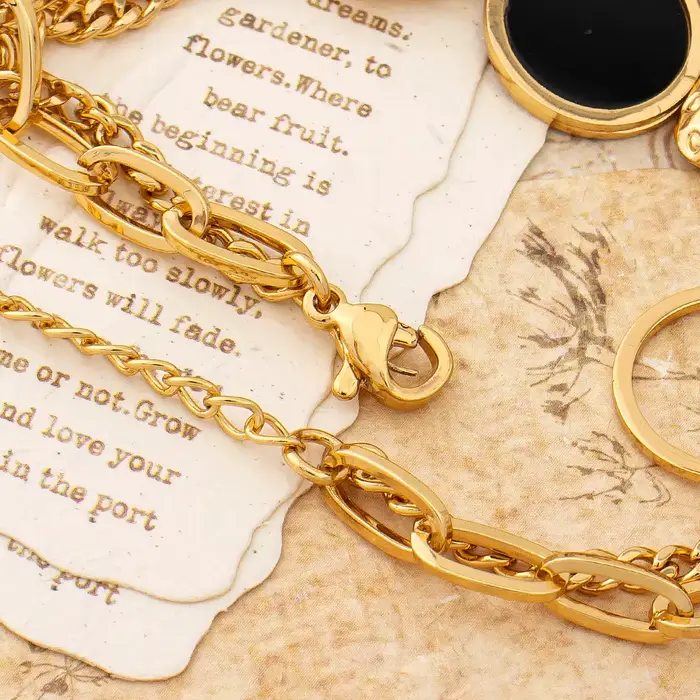 Bracelet plaqué or Style Hip Hop