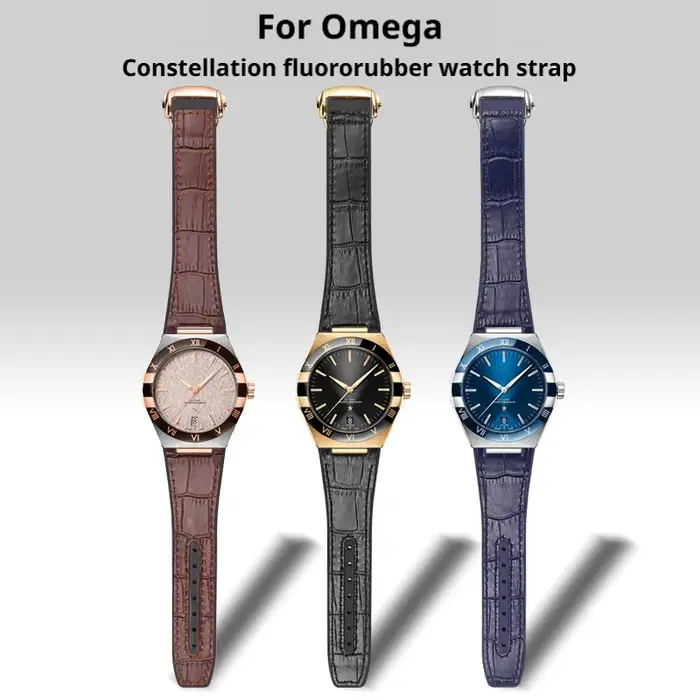Bracelet de montre en cuir de vache véritable + FKM