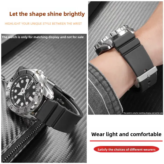 Bracelet de montre en caoutchouc pour montre traditionnelle, élégant et résistant à l'eau, pour homme, occasions spéciales et tous les jours
