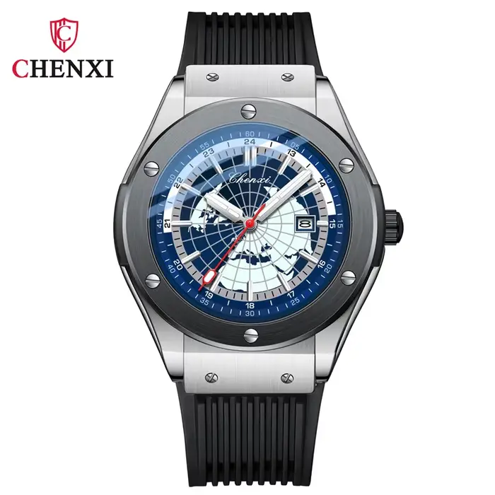 CHENXI 82442 montre à Quartz pour hommes décontracté Unique Sport montres marque carte du monde mili