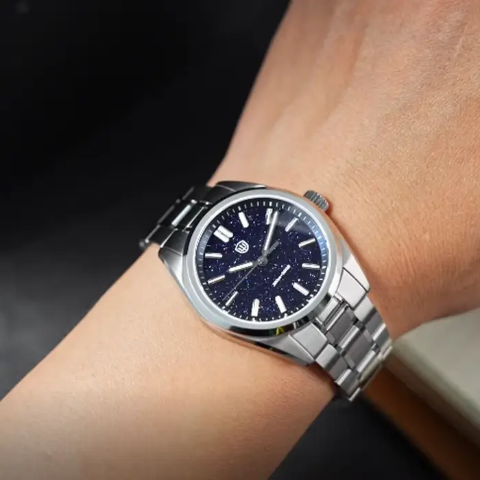 Montre en acier inoxydable avec cadran Aventurine VH31 pour homme, résistante à l'eau jusqu'à 100m, mouvement Quartz VH31, bracelet lumineux, occasions spéciales et quotidiennes