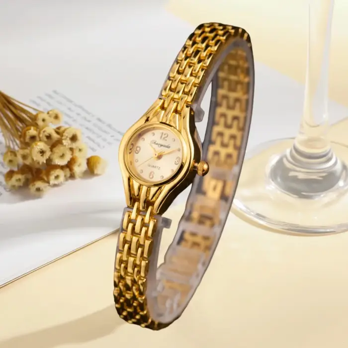 Luxe or femmes Bracelet montres mode filles analogique Quartz montre-Bracelet rétro élégant dames horloge cadeau relogio feminino
