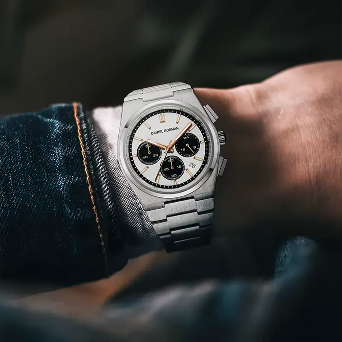 Montre chronographe en acier inoxydable en gros