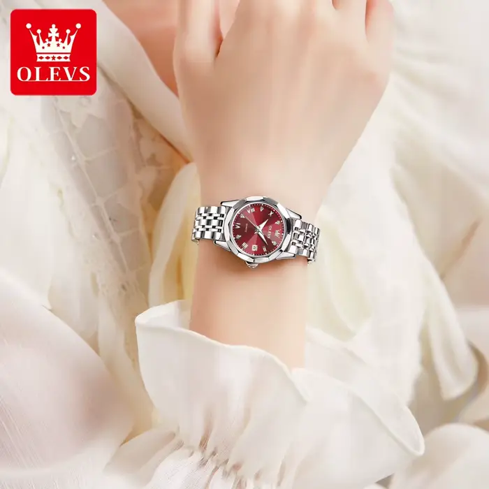 Montre élégante pour femmes en acier inoxydable avec mouvement Quartz, résistance à l'eau, design lumineux et personnalisation de couleur