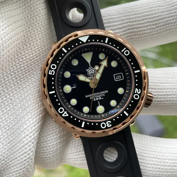 Montre de plongée Steeldive SD1975S en bronze CUSN8 avec lunette céramique pour homme résistante à l'eau 300M