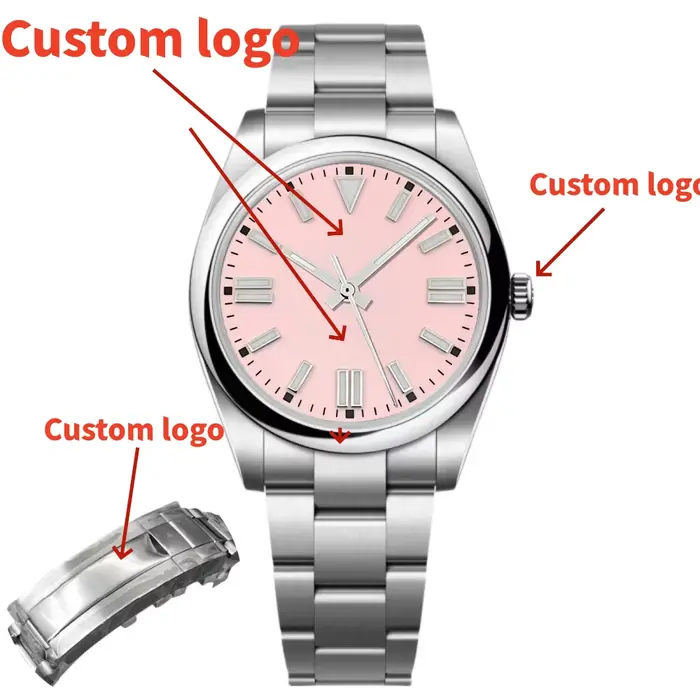 Montre personnalisée pour hommes 36mm/39mm NH35A PT5000 montre-bracelet mécanique lunette ronde lumineuse bracelet