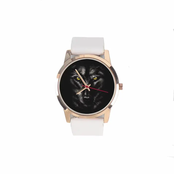 Montre à quartz loup noir pour femme