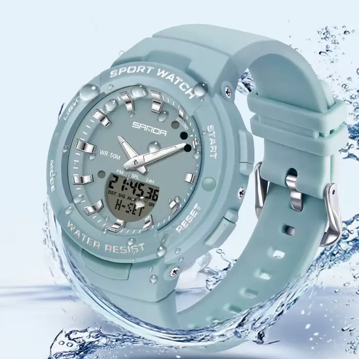 Montre San Da Étanche 5 Bars Pour Femmes Mode Sport Casual Avec Fonction Chronographe Bracelet Résine Multicouleurs Occasions Spéciales