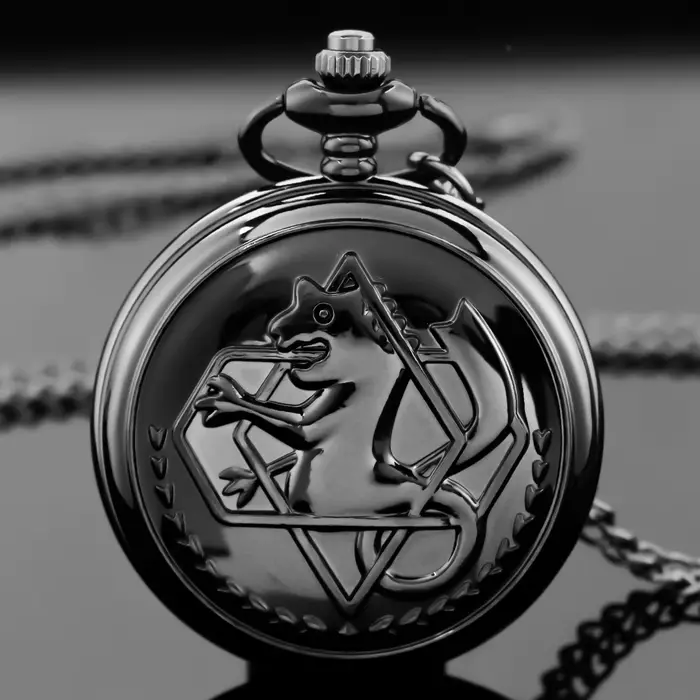 Montre de poche unique Fullmetal Alchemist, cosplay Edward Elric avec chaîne, cadeau pour garçons, a