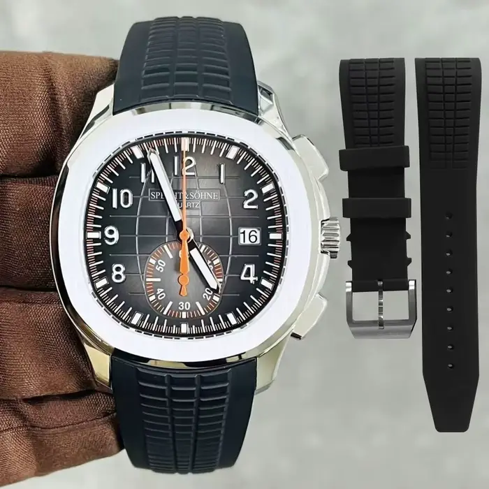 Montre homme à quartz Specht & Sohne chronographe sport résistante à l'eau en caoutchouc pour occasions spéciales