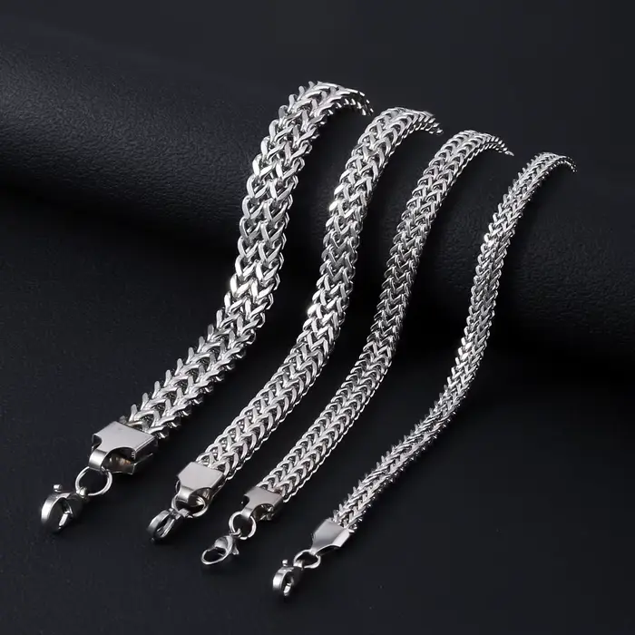 Bracelet tressé en acier inoxydable pour hommes