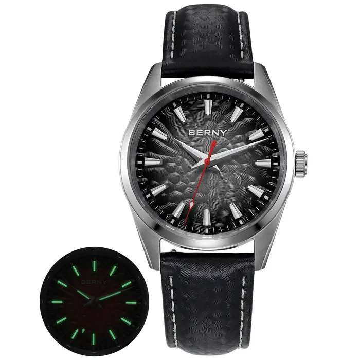 BERNY montres pour hommes 10ATM saphir lumineux mode Quart montre