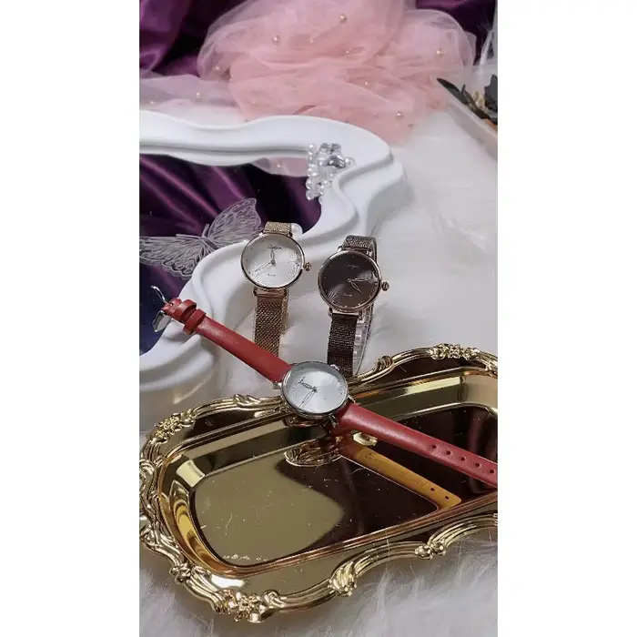 Montre à quartz à double aiguille en cristal fantôme pour femme ONLYOU