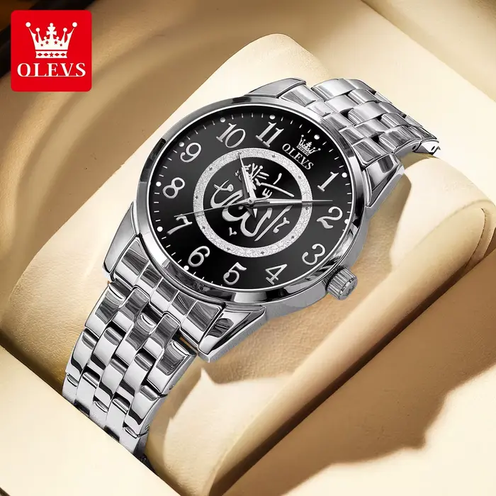 OLEVS-Montre à quartz étanche en acier inoxydable pour homme, marque de luxe, classique, minimaliste