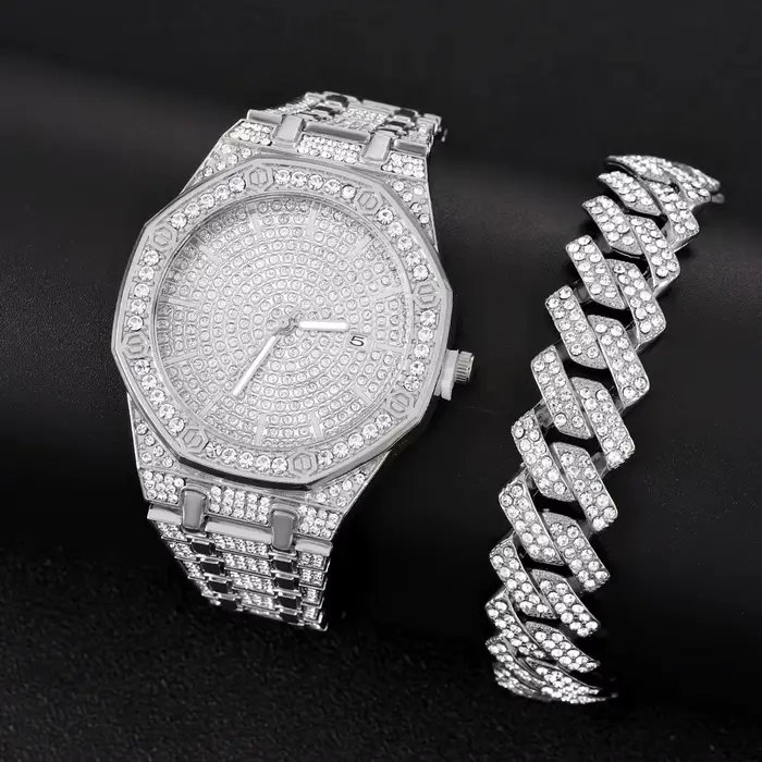 Montre glacée pour hommes