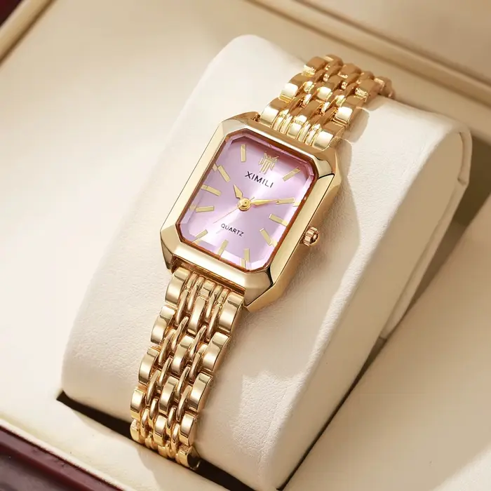 Mode Rectangle femmes montres dames bracelet en acier inoxydable