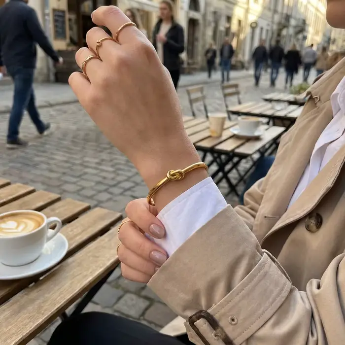 Bracelet en acier inoxydable à motif nœud
