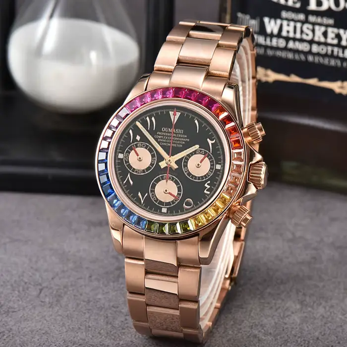 39.3mm vk63 montres montre de luxe hommes chronographe arabie