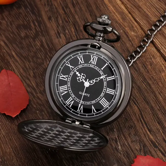 Montre à Quartz avec chaîne de poche pour hommes