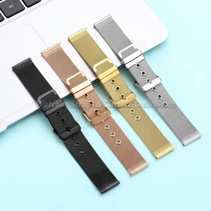 Bracelet de montre en maille milanaise en acier inoxydable 0.4 mm