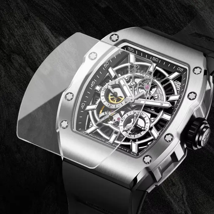 Montre mécanique pour hommes avec cristal saphir