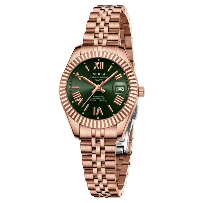 NIBOSI montre pour femme analogique Quartz étanche dames montres avec Date délicate or mode luxe